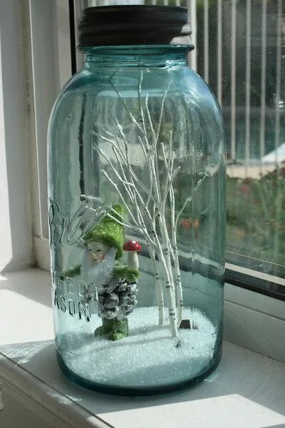 Поделки в банке своими руками фото Cute Winter terrarium with gnome. Christmas jars, Christmas mason jars, Christma