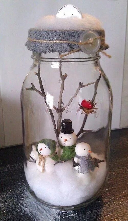 Поделки в банке своими руками фото Decoração de Mesas de Natal com material Reciclado - Artesanato Passo a Passo! Р
