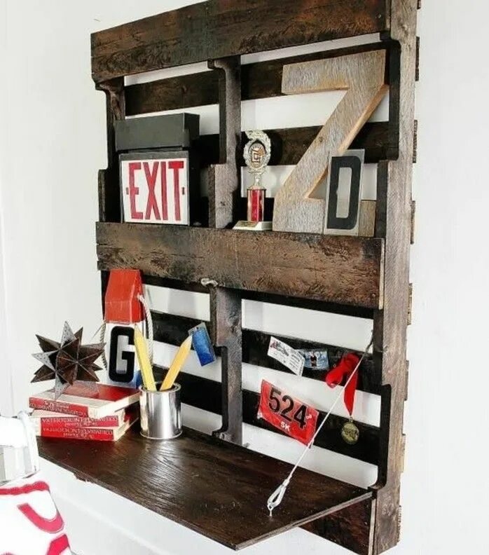 Поделки в стиле лофт Bureau en palette - modèles DIY et tutoriel pour le fabriquer soi-même Pallet pr