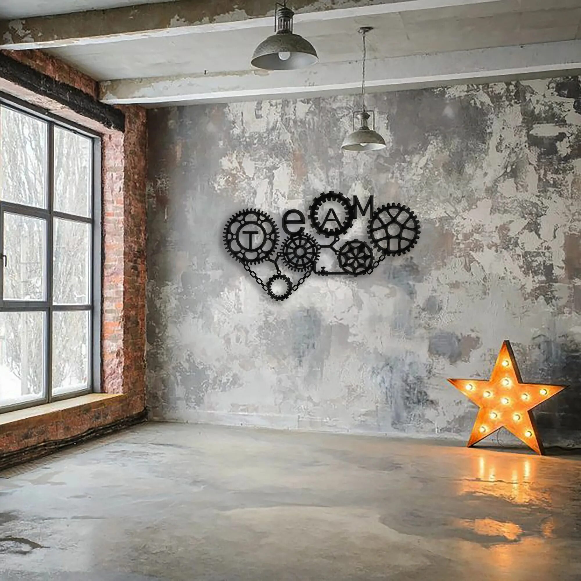 Поделки в стиле лофт Team - Metal Wall, Gears Wall Art, Geek decor, Steel Wall, Metal wall panel, Per
