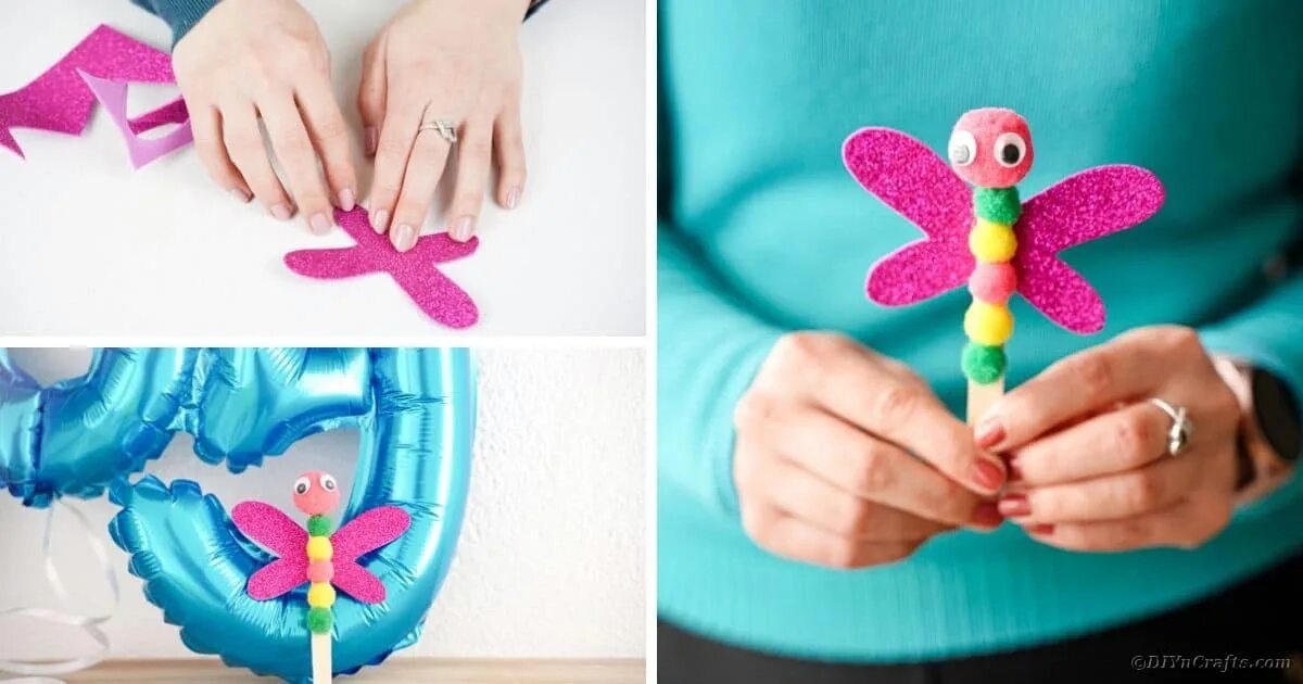 Поделки видео фото Colorful Craft Stick Dragonfly Kids Crafts (Video) - DIY & Crafts