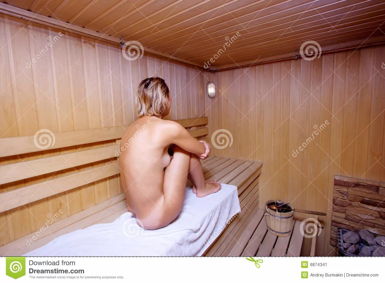 Подглядывать в бане фото The woman in a sauna stock image. Image of wooden, sauna - 6874341