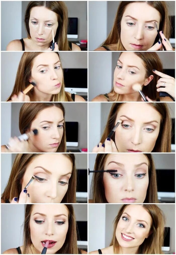 Подготовка лица к макияжу пошагово Schminken für Anfänger: Basische Make-up Tipps Schöne augen make-up, Schminken f