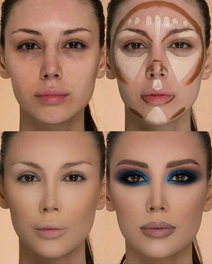 Подготовка лица к макияжу пошагово Pin by Alla Vostryakova on make up Highlighter makeup, Contour makeup, Eyebrow m