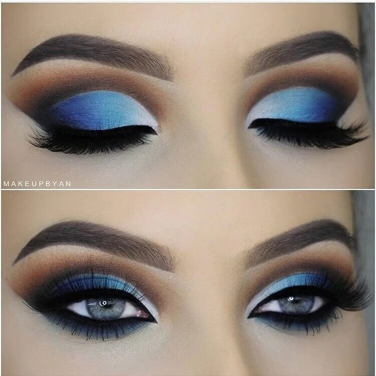 Подходящий макияж для голубых глаз Cut Crease Makeup Blue eye makeup, Eye makeup designs, Eye makeup