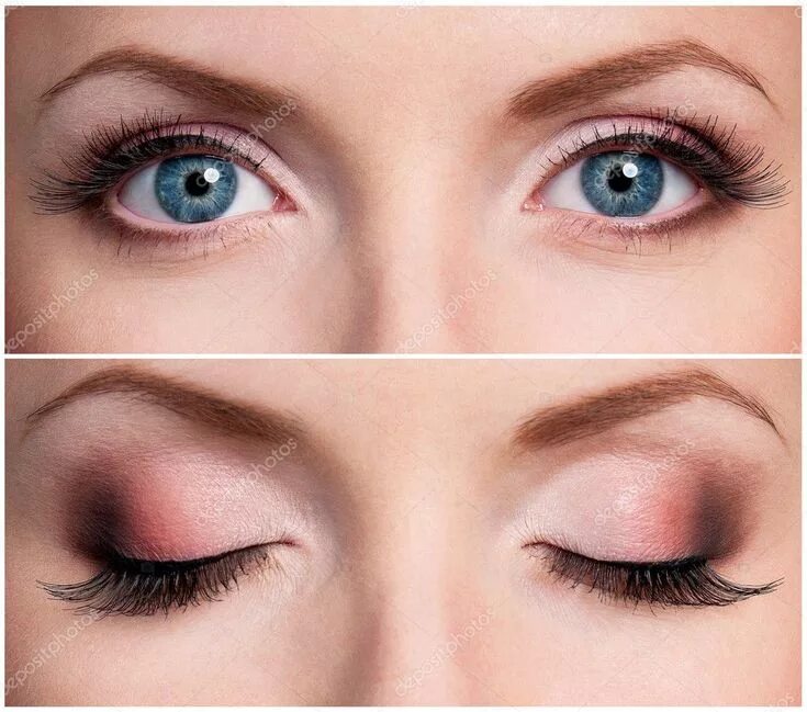 Подходящий макияж для нависающих век Blue eyes - Stock Photo , #spon, #eyes, #Blue, #Photo, #Stock #AD Makeup für bla