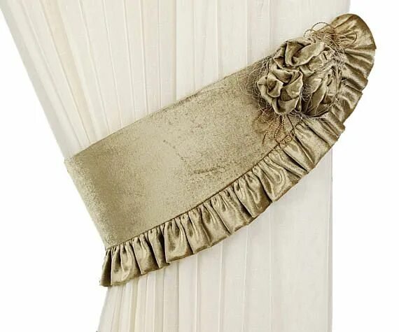 Подхваты для штор из ткани фото Velour tiebacks, Curtain tiebacks, Curtain decor, Tie backs, Drapery ties, Flowe