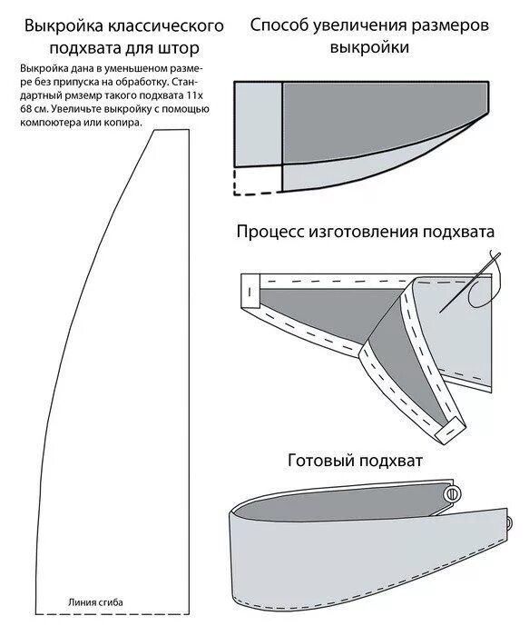 Подхваты для штор своими руками выкройки Шторы своими руками, Шторы, Подхваты для занавесок