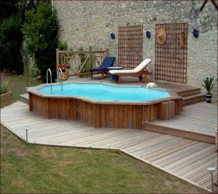 Подиум для бассейна на даче своими руками 28 Creative Ideas For Landscaping Around Above Ground Pool Backyard pool, In gro