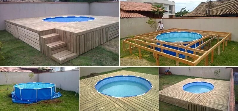 Подиум для бассейна на даче своими руками Budget-Friendly Swimming Pool Deck Pavimento pallet, Pedana piscina, Disegni pis