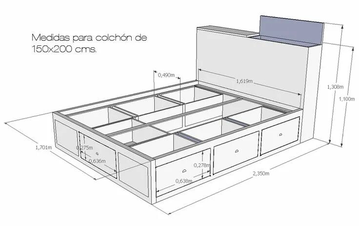 Подиум кровать своими руками схема Decoración para el Hogar - Ideas y consejos - mobiliario e interiorismo Diy bed 