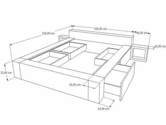 Подиум кровать своими руками схема Resultado de imagen para cama con cajones Bed frame design, Bedroom furniture de