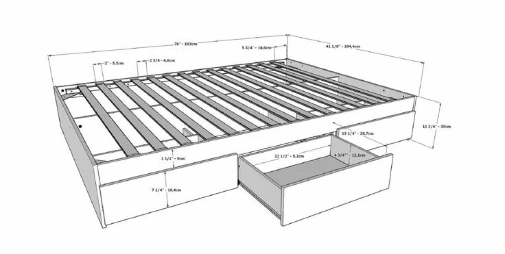 Подиум кровать своими руками схема Ralston Storage Platform Bed Platform bed, Headboards for beds, Bed furniture