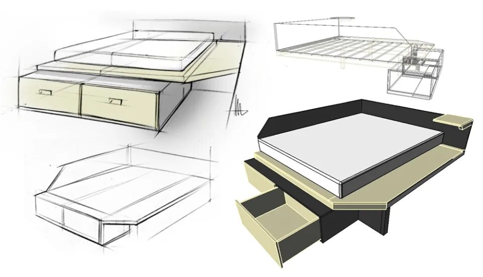 Подиум кровать своими руками схема Davide Mezzasalma’s cozy bed with hidden drawers underneath - Homecrux