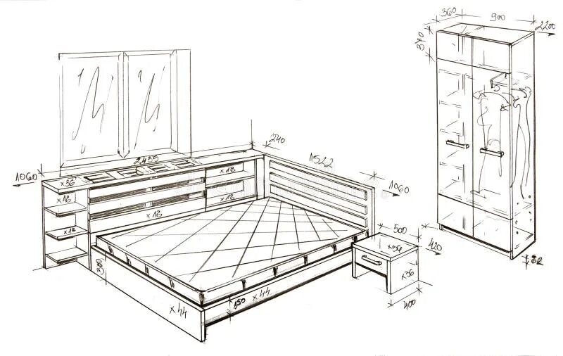 Подиум своими руками чертежи Modern Interior Design Freehand Drawing. Stock Illustration - Illustration of ho