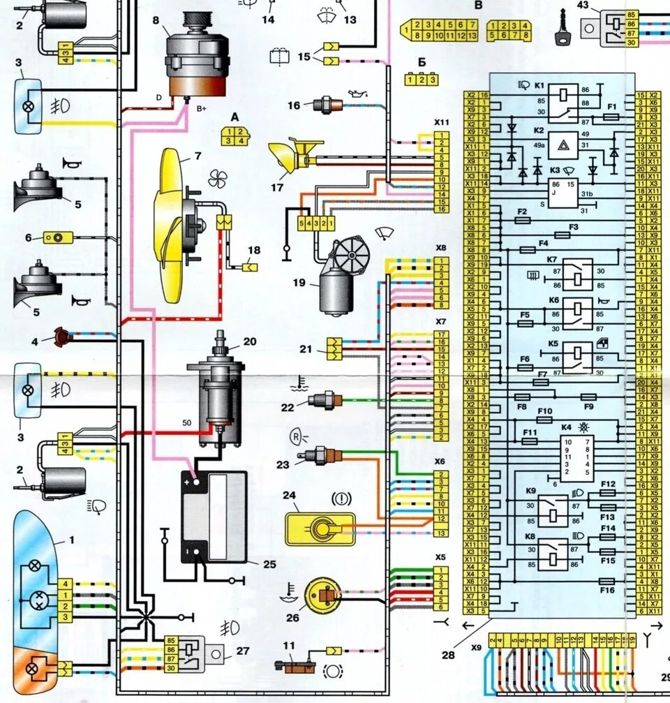 Подкапотная проводка 2114 схема Борьба с просадками напряжения - Lada 2115, 1,5 л, 2005 года электроника DRIVE2