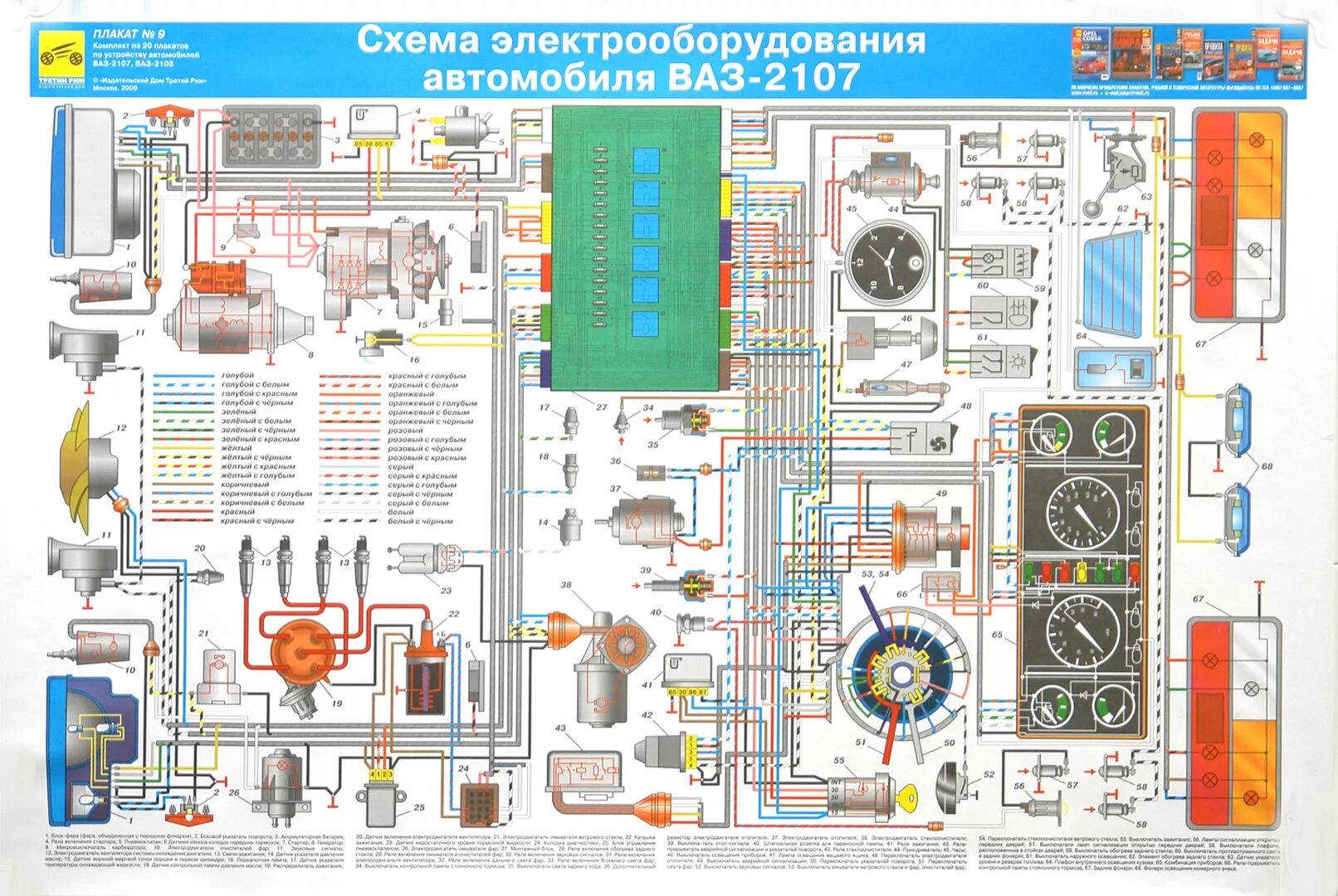 Подкапотная проводка ваз 2107 инжектор схема подключения Книга: "Устройство автомобилей ВАЗ-2107, ВАЗ-2108 (комплект из 20 плакатов)". Ку