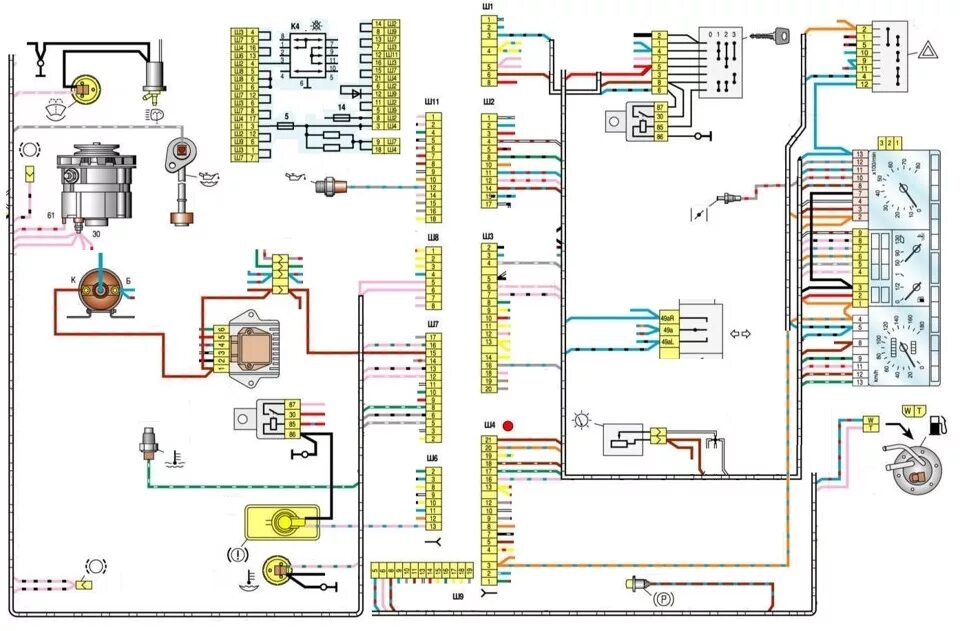 Подкапотная проводка ваз 2109 карбюратор схема Схема проводки ваз 2109 инжектор LkbAuto.ru