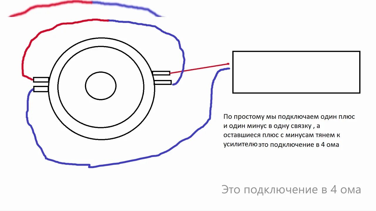 Подключение 1 1 в 0.5 Подключение сабвуфера в 1 ом и 4 ома - YouTube