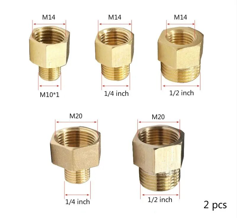 Подключение 1 2 дюйма M14 Female To 1/2 Inch 1/4 Inch M10*1 Male Pressure Gauge Fittings,m20 Female To