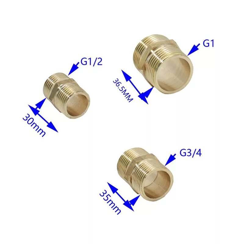 Подключение 1 2 дюйма 1/2 3/4 1" brass metal threaded Male connectors G1/2 G3/4 G1 copper 2 way thread