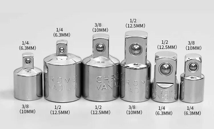 Подключение 1 4 дюйма Набор переходников-адаптеров для головок 1/2, 3/8 и 1/4" 6 предмета - купить с д