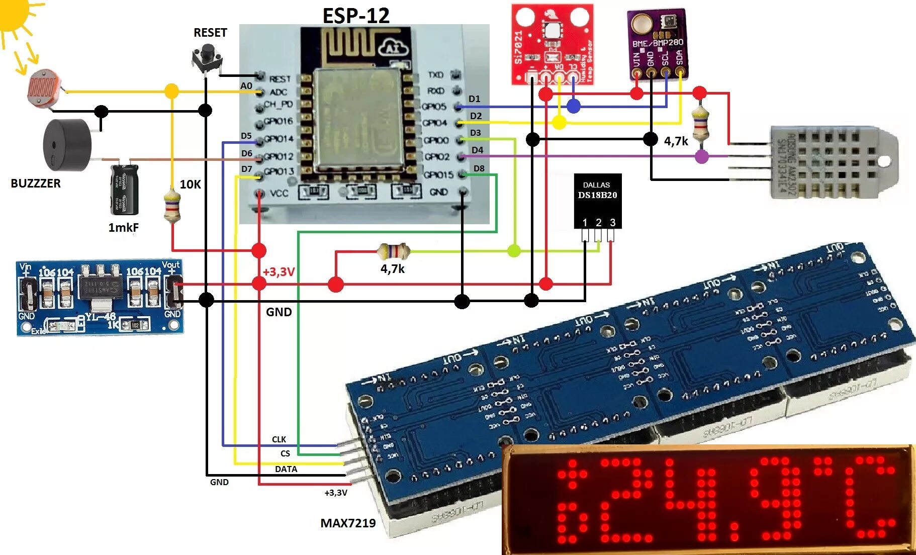 Подключение 1 77 дисплея к esp8266 Часы на esp8266 и max7219 + android управление Страница 176 Амперка / Форум