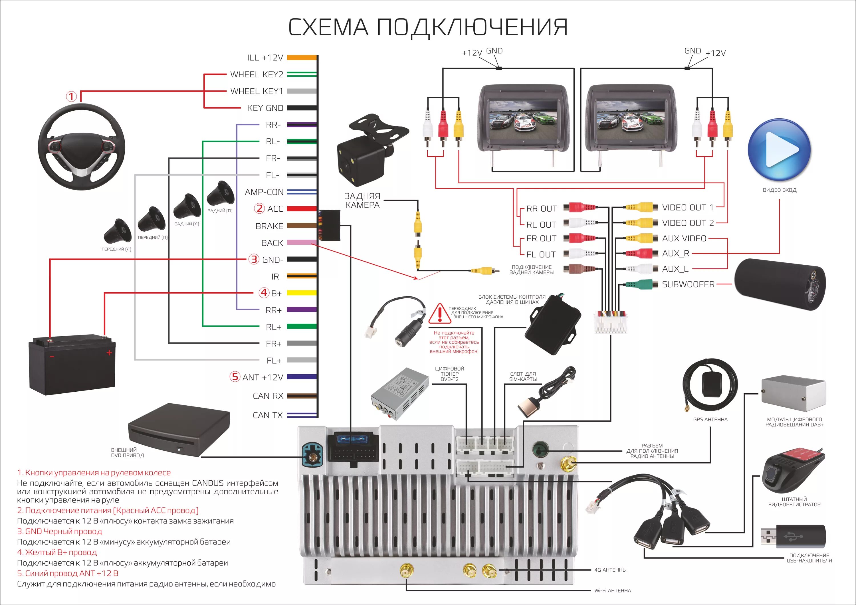 Подключение 1 din Купить Головное устройство CARCAM AV-1641 for CR-V (2012-2016) 10