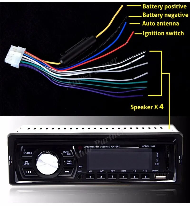 Подключение 1 din NC Autoradio 12 В Автомобильный Радиоприемник Bluetooth 1 Din Автомобильный Стер