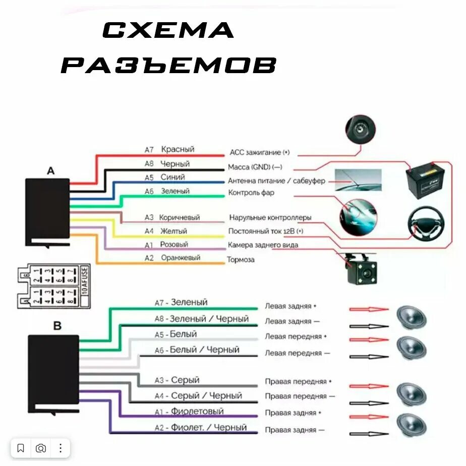 Подключение 1 din Автомагнитола 2 din (дин) с сенсорным экраном 7 дюймов/камера заднего вида/пульт