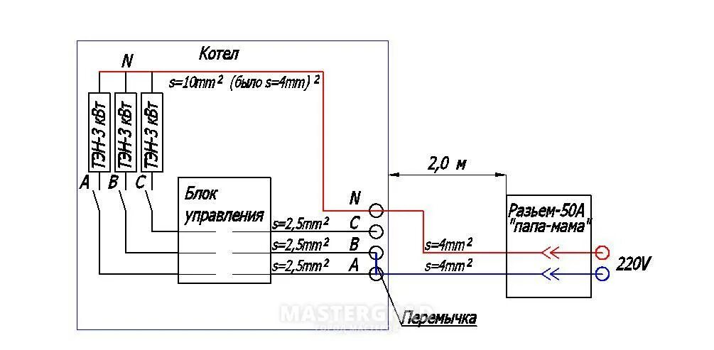 Подключение 10 квт Теплотех котел электрический 6квт схема подключения