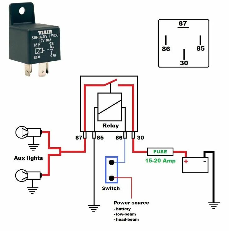 Подключение 12v реле Relay : 2 Pole Relay Wiring Diagram : Relay Motorcycle wiring, Car amplifier, El