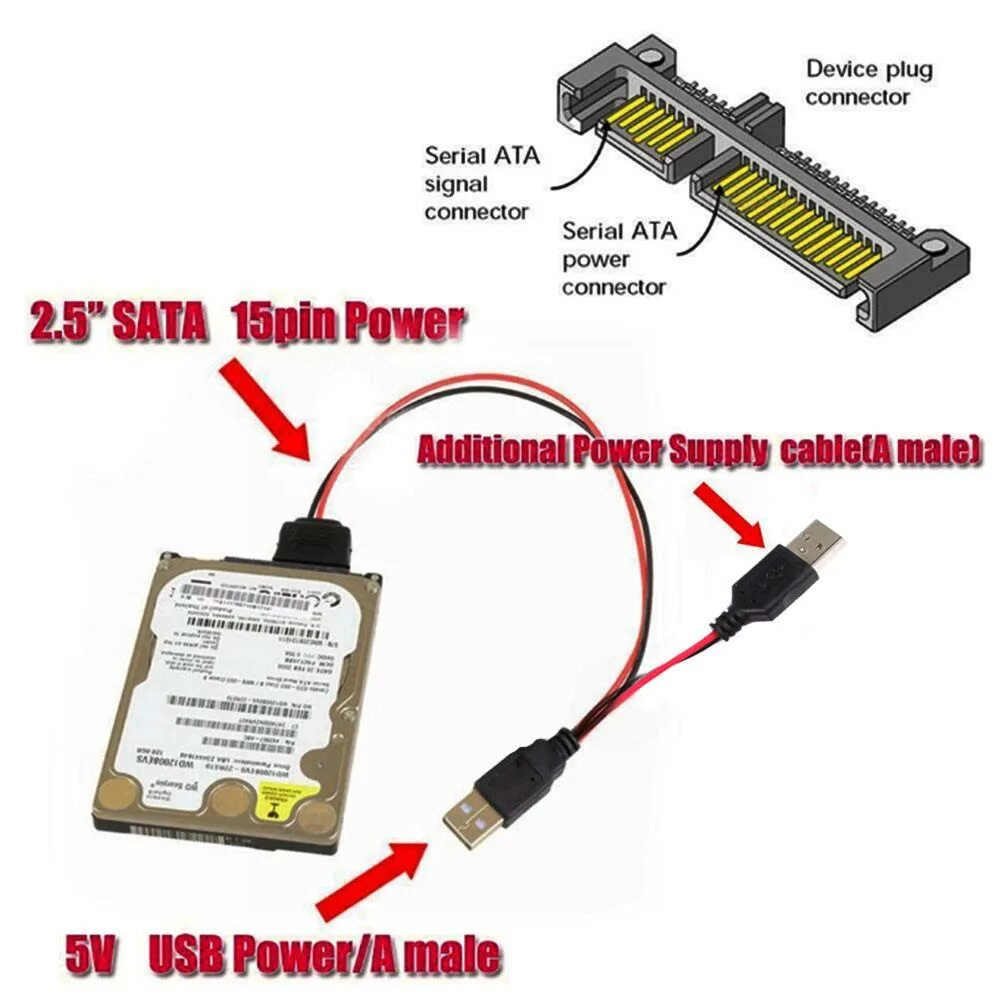 Подключение 2 5 диска Модный кабель питания USB-SATA для жесткого диска 2,5 дюйма купить недорого - вы