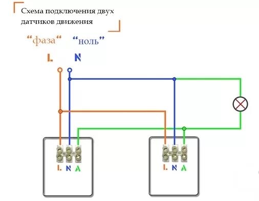 Подключение 2 датчиков движения Схема подключения датчика присутствия освещения: какие есть варианты?