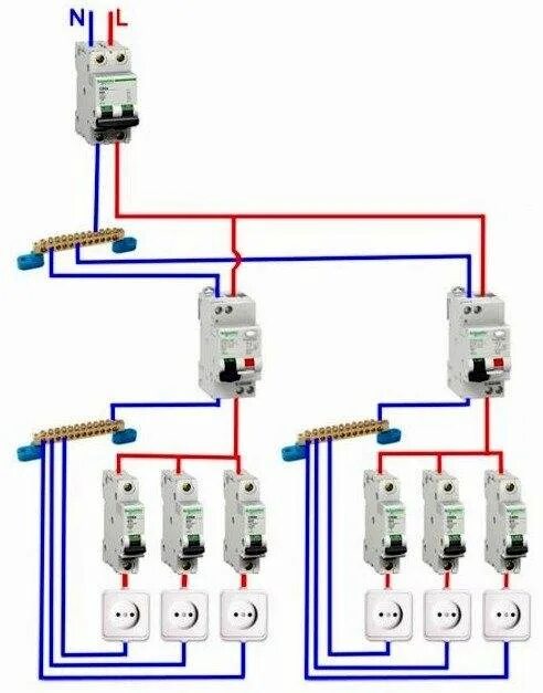 Подключение 2 дифавтоматов Как подключить дифференциальный автомат: схемы подключения