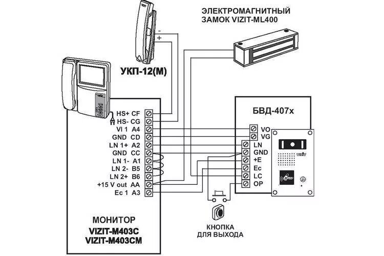 Подключение 2 домофонов Блок вызова видеодомофона VIZIT БВД-407RCB - купить по цене 5520 руб. в интернет