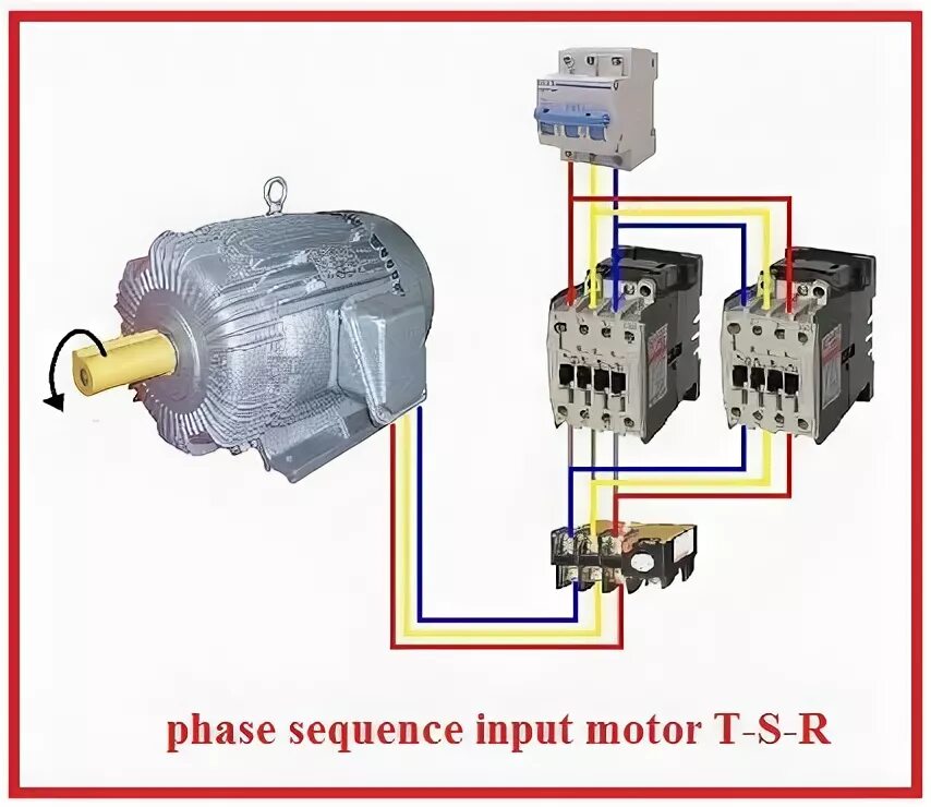 Подключение 2 фазного двигателя Forward Reverse Three Phase Motor Wiring Diagram Home electrical wiring, Electri