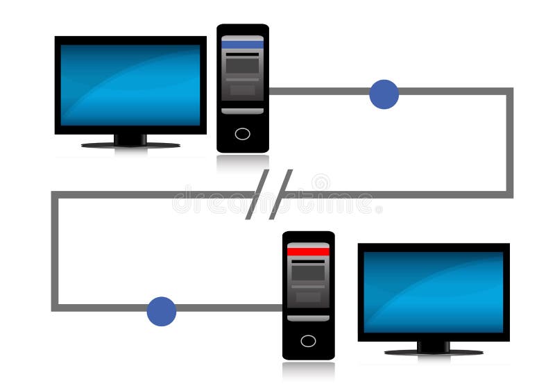 Подключение 2 х компьютеров Connection Problem between Two Computers Stock Vector - Illustration of equipmen