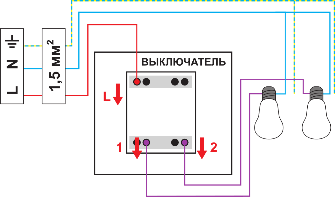 Подключение 2 кл переключателя Подключение, установка и замена выключателей - Полезно знать - Статьи - компания