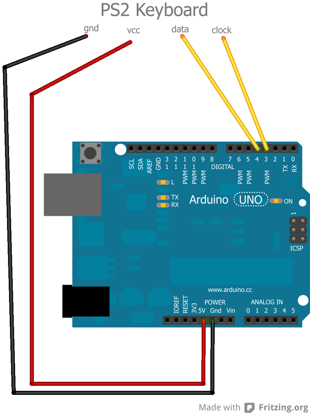 Подключение 2 клавиатур Arduino : use a PS2 keyboard - Erwan's Blog