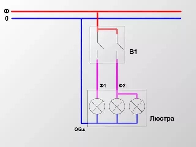 Подключение 2 клавишного выключателя на 2 светильника Монтаж и подключение люстры: c выключателем, с пультом