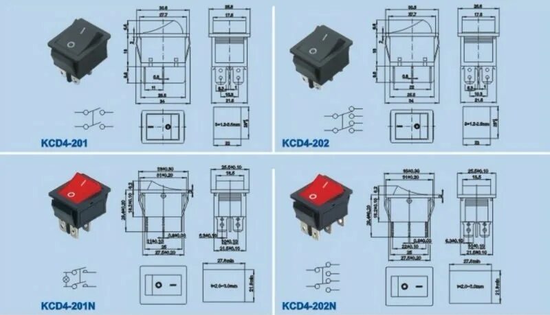 Подключение 2 контактного выключателя Кнопка kcd4 Bel-Okna.ru