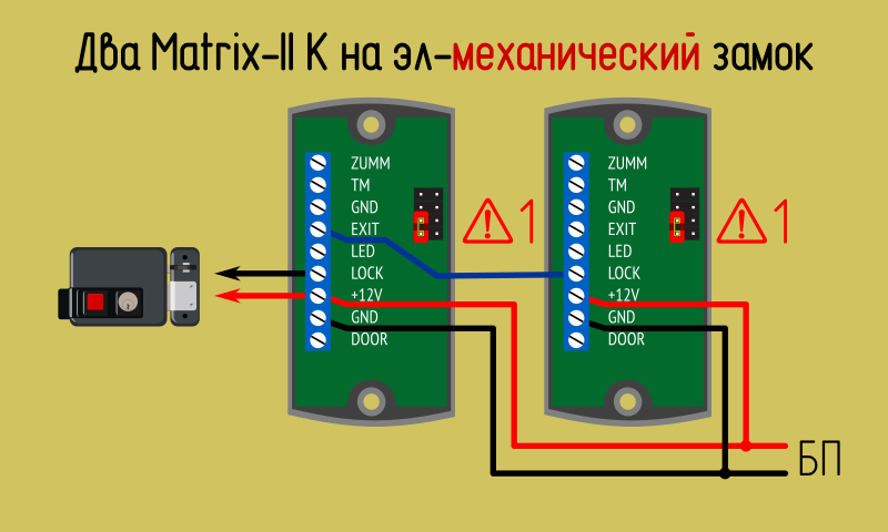 Подключение 2 контроллеров Как подключить два контроллера к одному замку Rones СКУД Дзен