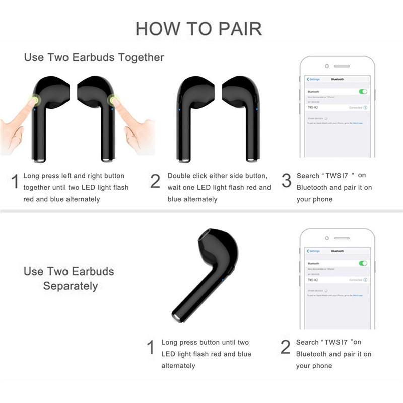 Подключение 2 пар наушников по bluetooth იყიდეთ Earbuds Wireless Bluetooth 5.0 Earphones I7s TWS Headset with Mic იაფად -