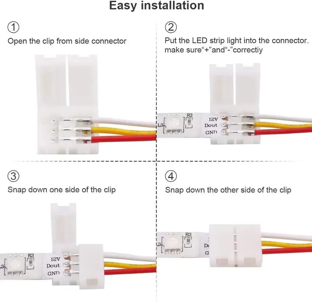 Подключение 2 pin 3PIN 10 мм WS2811 WS2812B SK6812 IP20 CCT светильник ная лента соединительный ка