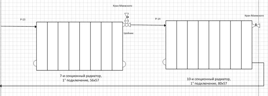 Подключение 2 радиаторов отопления Картинки ПОДКЛЮЧЕНИЕ ДВУХ РАДИАТОРОВ