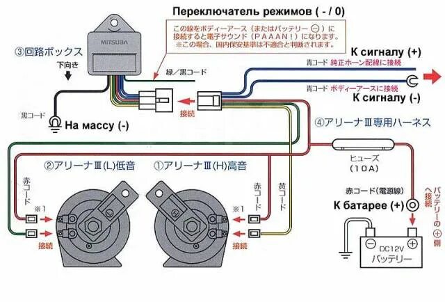 Подключение 2 сигналов Купить Звуковой сигнал Mitsuba Dоlce Hоrn - мощнейший звук! Made in Japan во Вла