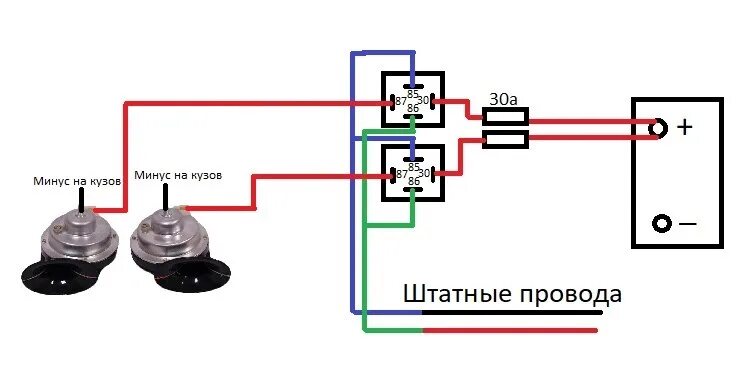 Подключение 2 сигналов Волговские сигналы X2 ч2. - Lada 21104, 1,6 л, 2005 года автозвук DRIVE2