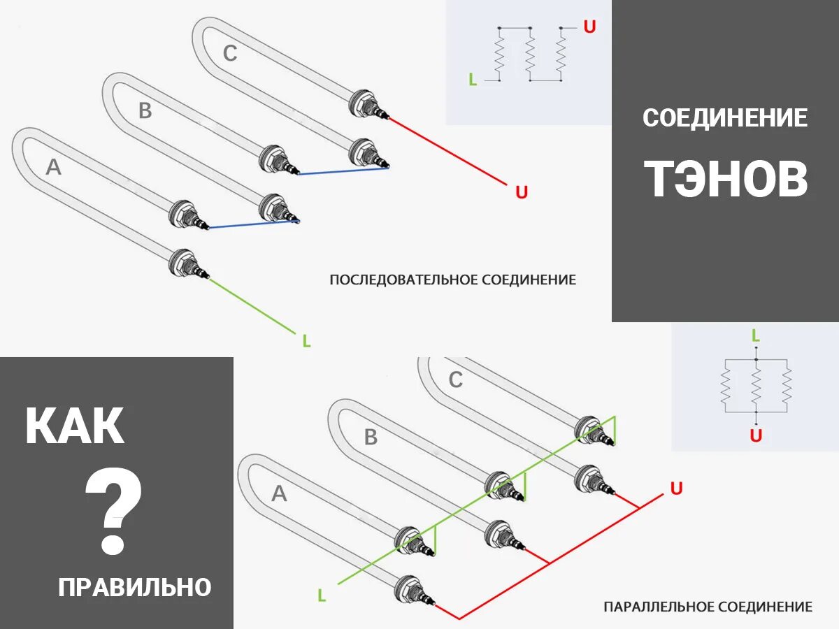 Подключение 2 тэнов Параллельное и последовательное подключение ТЭНов :: информационная статья компа