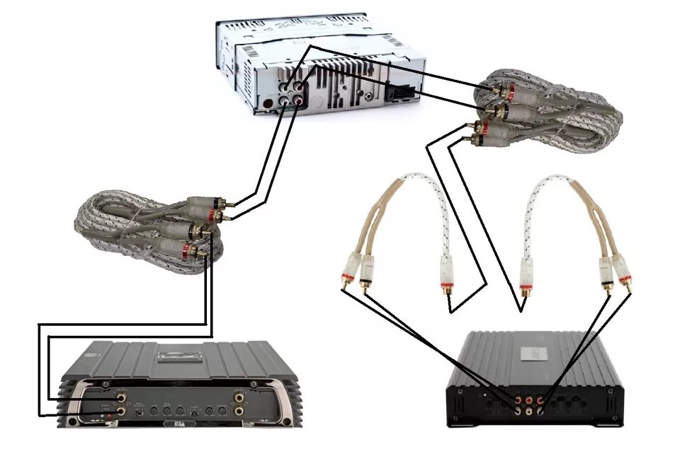 Подключение 2 усилителей к магнитоле Подключение 2-х и более усилителей - Lada Гранта, 1,6 л, 2013 года автозвук DRIV